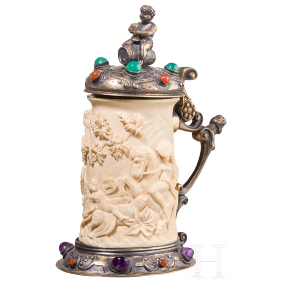 Kleiner Elfenbeinhumpen, wohl deutsch, um 1900