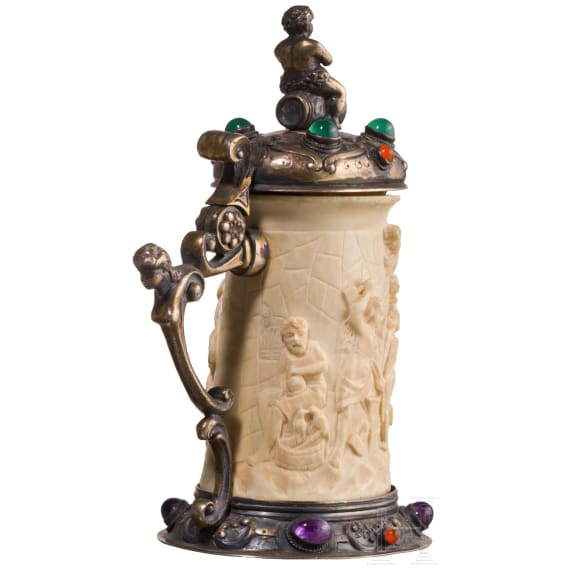 Kleiner Elfenbeinhumpen, wohl deutsch, um 1900
