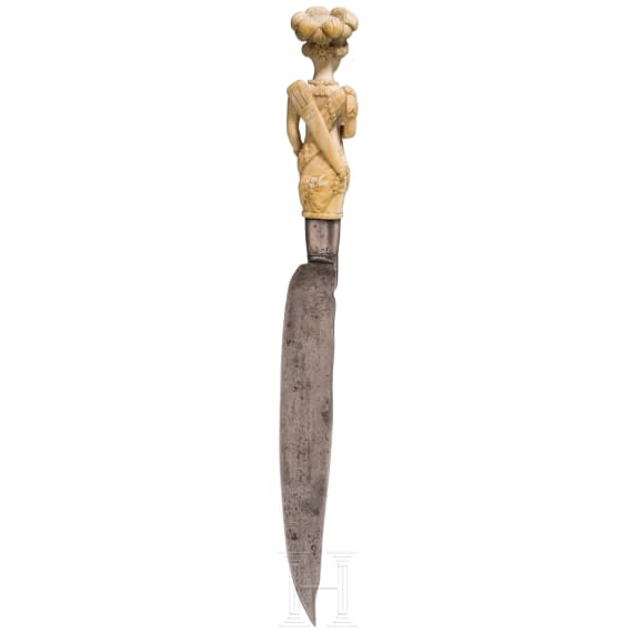 Fig&uuml;rliches Elfenbein-Messer, niederl&auml;ndisch, 2. H&auml;lfte des 17. Jhdt.