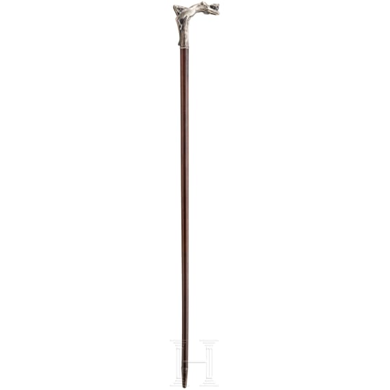 Jugendstil-Spazierstock mit Silbermontur, um 1910