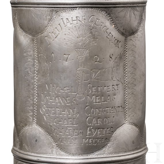 Zunftkrug der B&uuml;rstenmacher, Kronstadt (Siebenb&uuml;rgen), datiert 1728