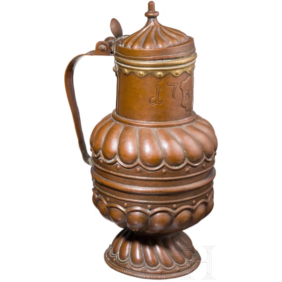Kupferkanne, deutsch, datiert 1717
