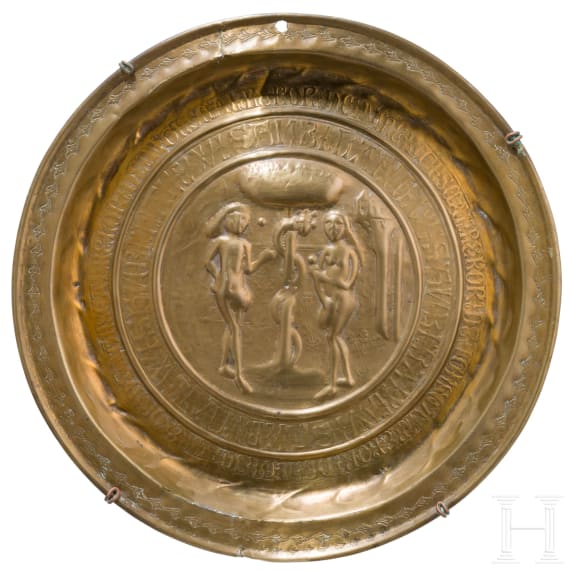 Beckenschl&auml;gersch&uuml;ssel mit Adam und Eva, N&uuml;rnberg, 16. Jhdt.