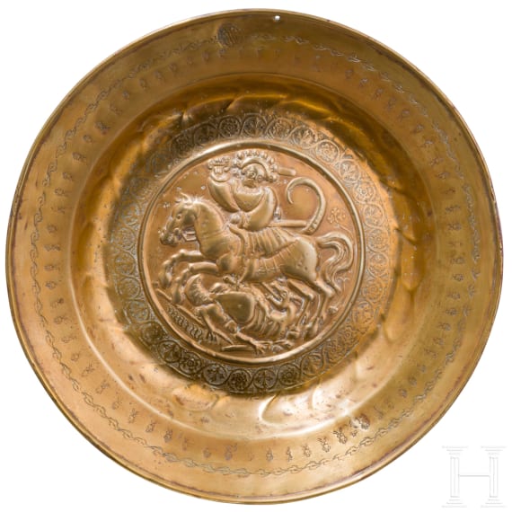 Beckenschl&auml;gersch&uuml;ssel mit dem Heiligen Georg, N&uuml;rnberg, 16 .Jhdt.