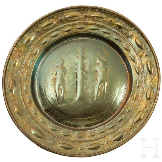 Kranenkanne und Beckenschl&auml;gersch&uuml;ssel aus Messing, norddeutsch, 18. Jh.