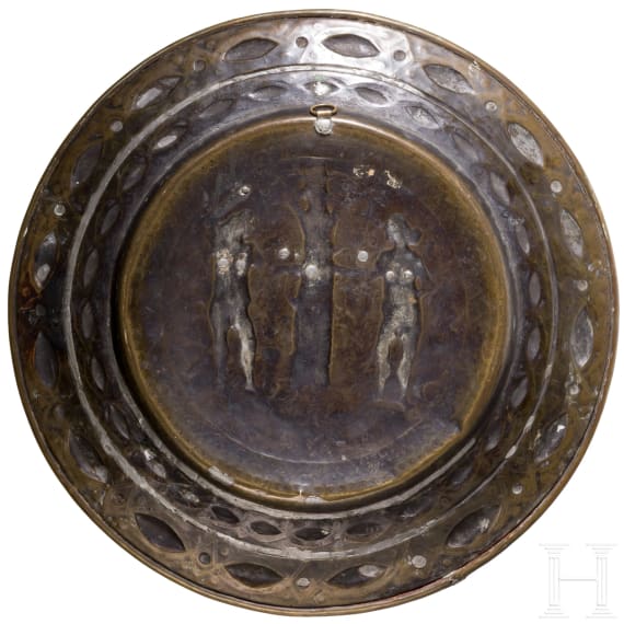 Kranenkanne und Beckenschl&auml;gersch&uuml;ssel aus Messing, norddeutsch, 18. Jh.
