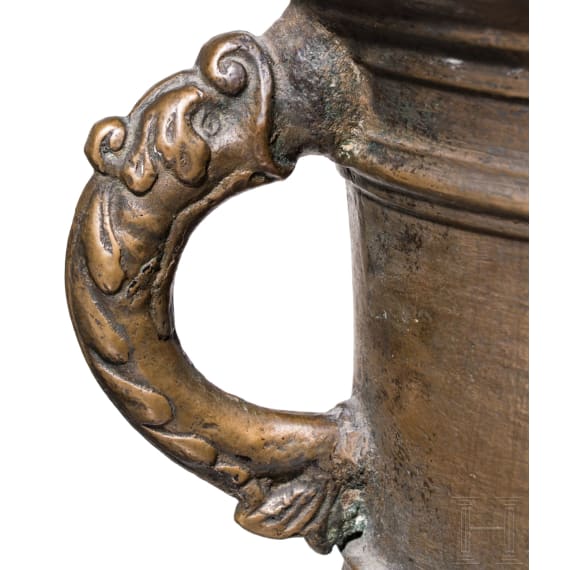 Gro&szlig;er M&ouml;rser mit Delfinhenkeln, Werkstatt Georg Schellener, Bozen um 1660/70