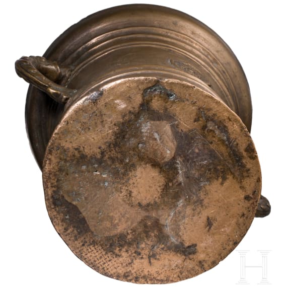 Gro&szlig;er M&ouml;rser mit Delfinhenkeln, Werkstatt Georg Schellener, Bozen um 1660/70