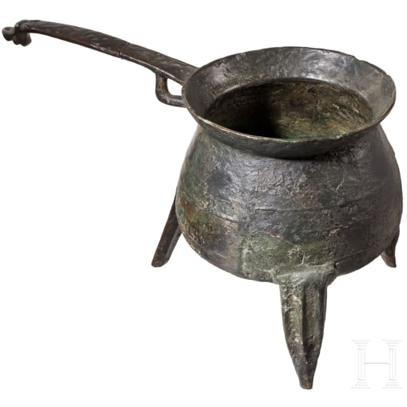 Bronzener Dreibeinkessel (Grapen), norddeutsch/niederl&auml;ndisch, 16. Jh.
