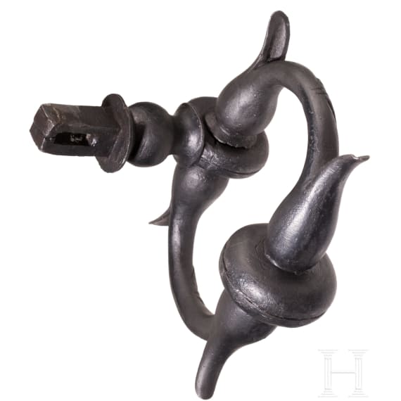 Gro&szlig;er schmiedeeiserner T&uuml;rklopfer, deutsch, um 1600