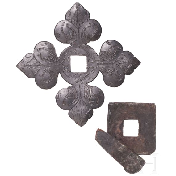 Gro&szlig;er schmiedeeiserner T&uuml;rklopfer, deutsch, um 1600