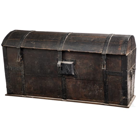 A storage chest from a German armoury, first half of the 17th century