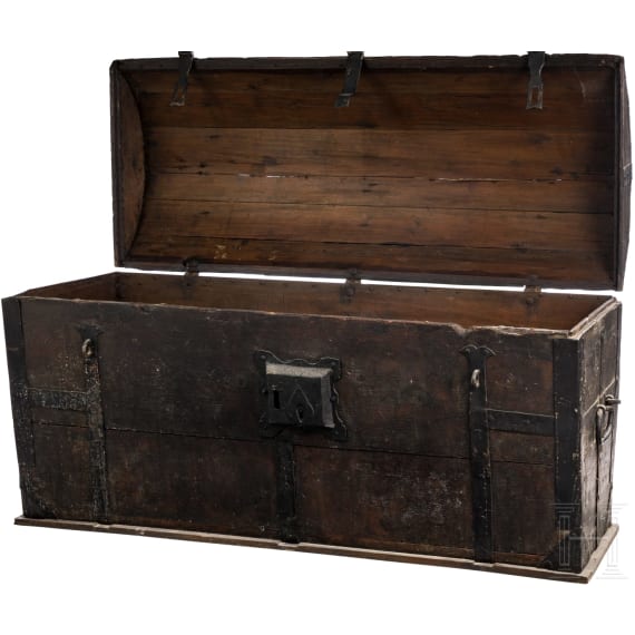 A storage chest from a German armoury, first half of the 17th century