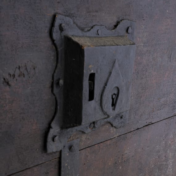 A storage chest from a German armoury, first half of the 17th century