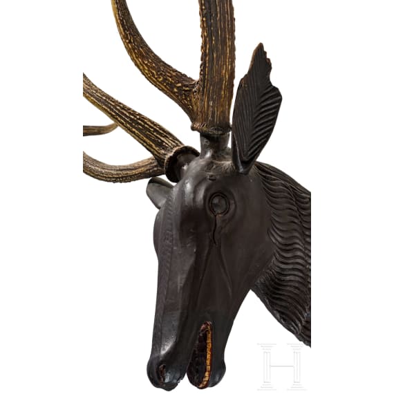 A German carved deer head trophy, 2nd half of the 17th century