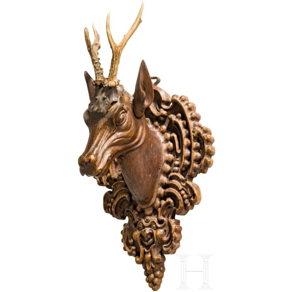 A baroque roebuck trophy, 2nd half of the 17th century
