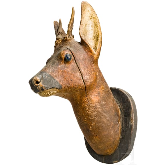 A pair of German Roebuck trophies, mid 19th century