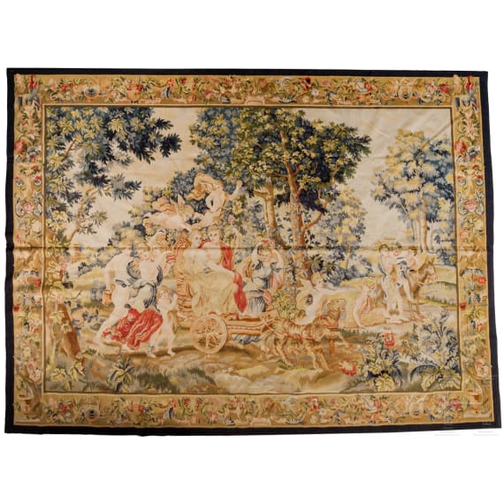 A large tapestry depicting the Triumph of Bacchus and Ariadne