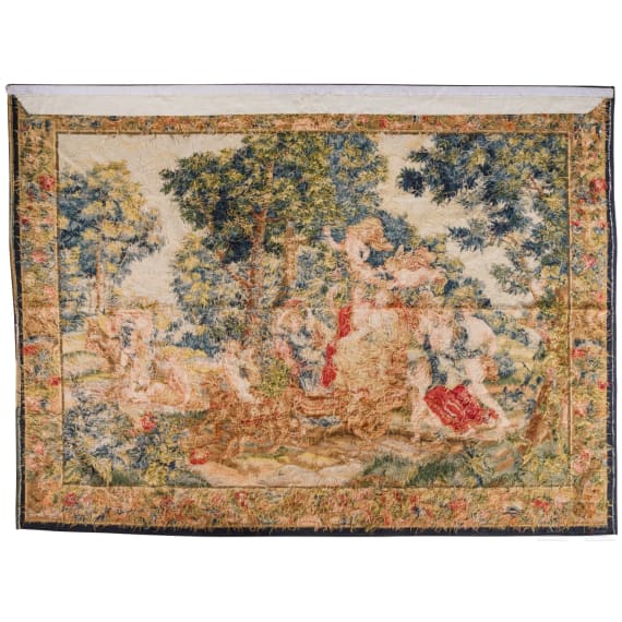 A large tapestry depicting the Triumph of Bacchus and Ariadne