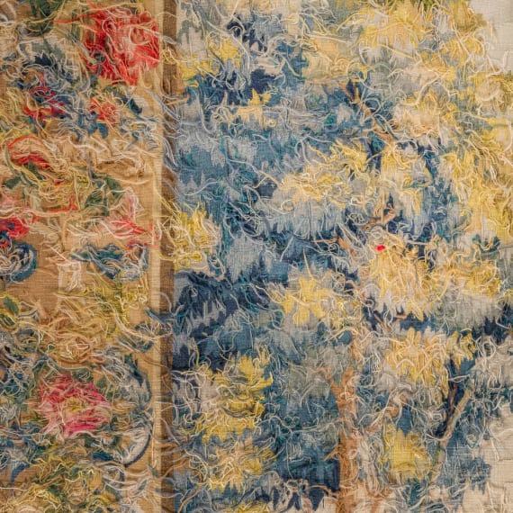 A large tapestry depicting the Triumph of Bacchus and Ariadne