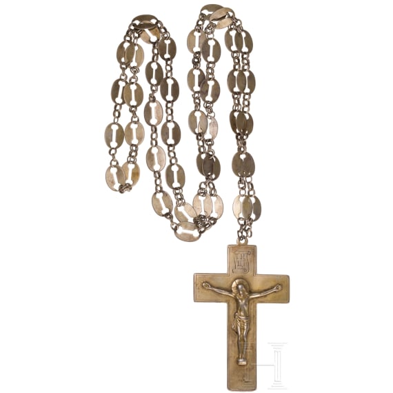 A silver cross with chain, Russia, late 19th century