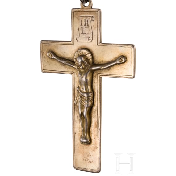A silver cross with chain, Russia, late 19th century