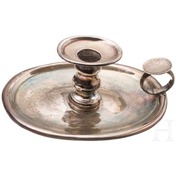 A silver hand-held candle, Jelgava, 1864