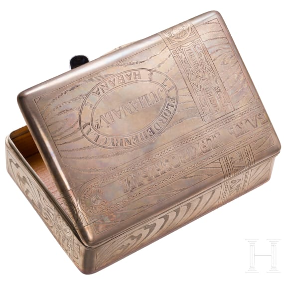 A silver trompe l'oeil cigarre box, early 20th century