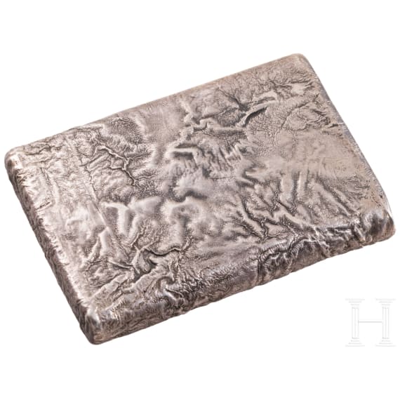 A silver partial-gilt samordodok cigarette case, circa 1900