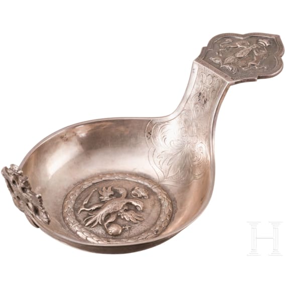 A silver kovsh, probably Hanau, circa 1900