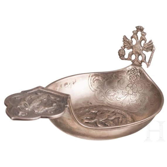 A silver kovsh, probably Hanau, circa 1900