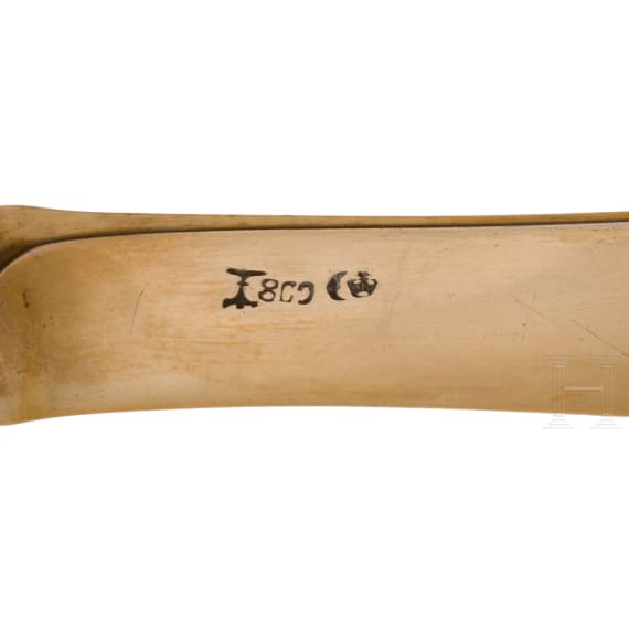 A silver-gilt and mother-of-pearl paper knife, Germany, Bremen, Koch & Bergfeld, circa 1910