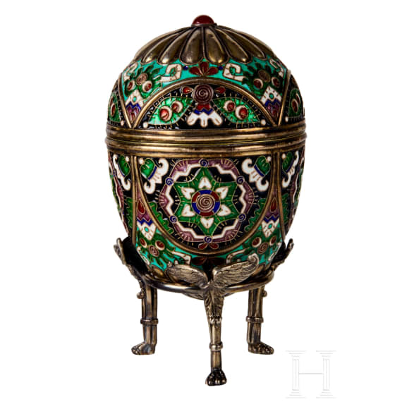 Cloisonn&eacute;-Email-Ei, Russland, 2. H&auml;lfte des 20. Jhdts.