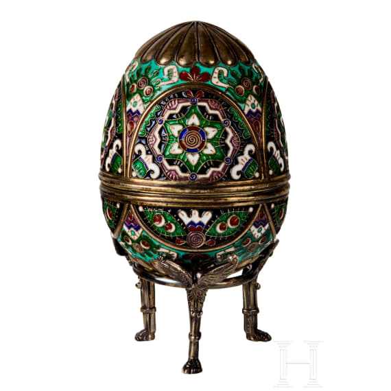 Cloisonn&eacute;-Email-Ei, Russland, 2. H&auml;lfte des 20. Jhdts.