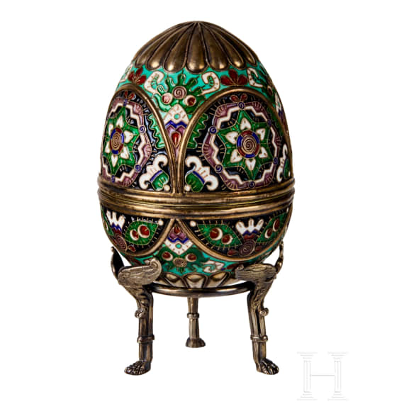 Cloisonn&eacute;-Email-Ei, Russland, 2. H&auml;lfte des 20. Jhdts.