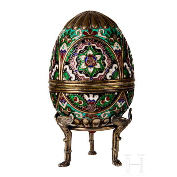 Cloisonn&eacute;-Email-Ei, Russland, 2. H&auml;lfte des 20. Jhdts.