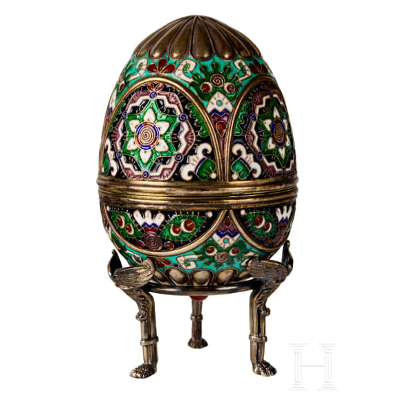 Cloisonn&eacute;-Email-Ei, Russland, 2. H&auml;lfte des 20. Jhdts.