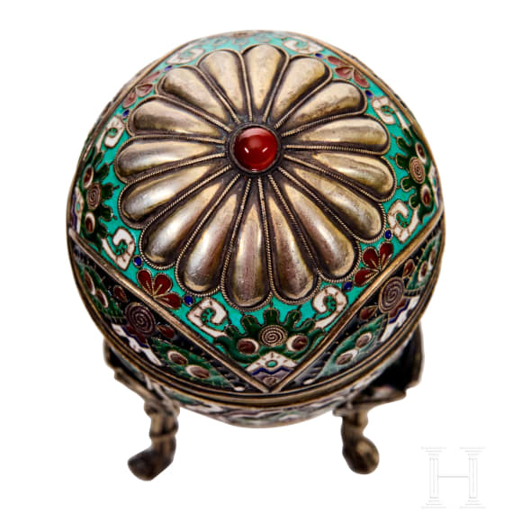 Cloisonn&eacute;-Email-Ei, Russland, 2. H&auml;lfte des 20. Jhdts.