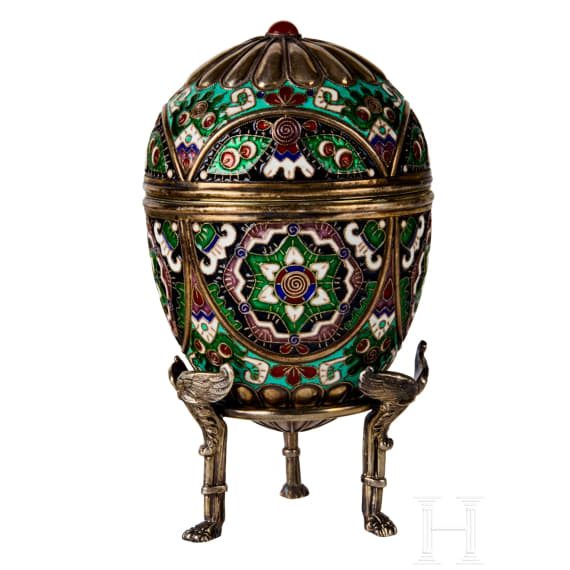 Cloisonn&eacute;-Email-Ei, Russland, 2. H&auml;lfte des 20. Jhdts.