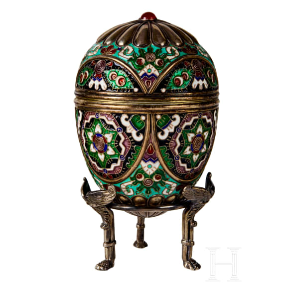 Cloisonn&eacute;-Email-Ei, Russland, 2. H&auml;lfte des 20. Jhdts.