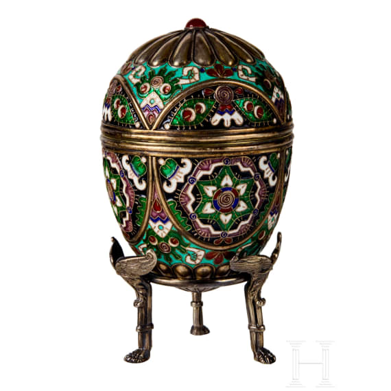 Cloisonn&eacute;-Email-Ei, Russland, 2. H&auml;lfte des 20. Jhdts.