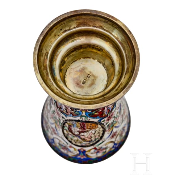 Zwei Cloisonn&eacute;-Email-Becher, Russland, 2. H&auml;lfte des 20. Jhdts.