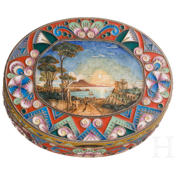 Jugendstil-Zigarettenetui in der Art von Feodor R&uuml;ckert, 2. H&auml;lfte des 20. Jhdts.