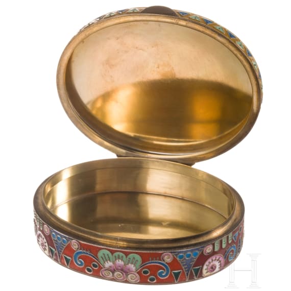 Jugendstil-Zigarettenetui in der Art von Feodor R&uuml;ckert, 2. H&auml;lfte des 20. Jhdts.