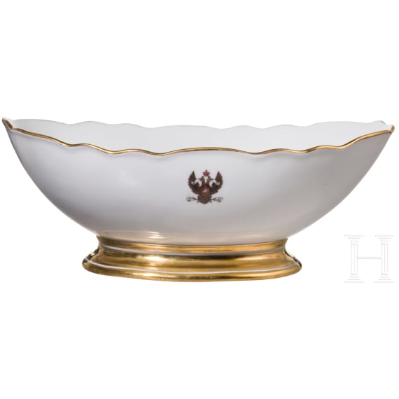 Terrine mit Emblem der Marinestandarte des russischen Kaisers, Kaiserliche Porzellanmanufaktur St. Petersburg, Periode Alexander III (1881&ndash;1894), 1992