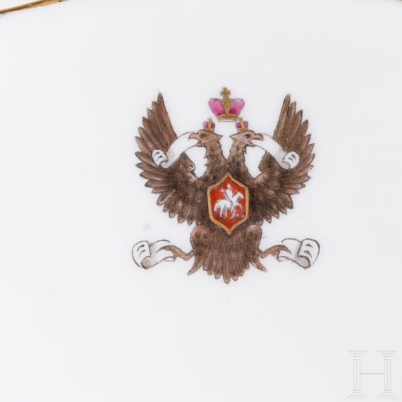 Terrine mit Emblem der Marinestandarte des russischen Kaisers, Kaiserliche Porzellanmanufaktur St. Petersburg, Periode Alexander III (1881&ndash;1894), 1992