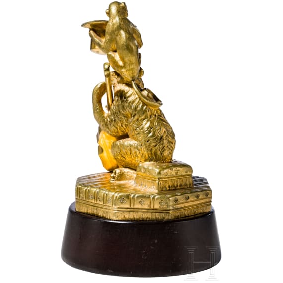 Vergoldete Bronzegruppe mit B&auml;r, sp&auml;tes 19./fr&uuml;hes 20. Jhdt.