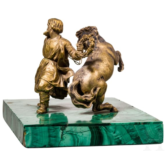 Pferdef&uuml;hrer mit Pferd, wohl Russland, 2. H&auml;lfte 19. Jhdt.