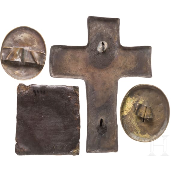 Vier Finifti (Emaille-Ikonen), Russland, Rostow, um 1900
