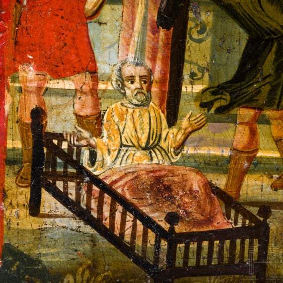 Ikone mit der Gottesmutter &bdquo;lebenspendende Quelle", Griechenland, um 1800